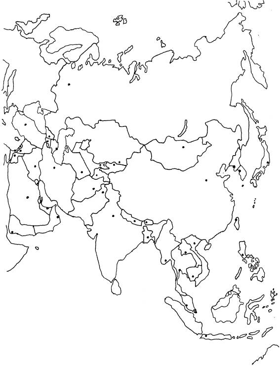 Resultado de imagen de mapa asia mudo